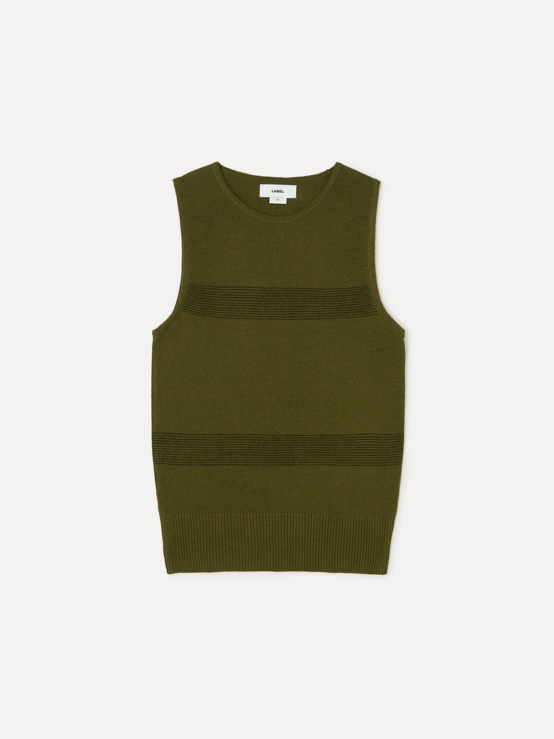 W Greer pinstripe knit vest basil