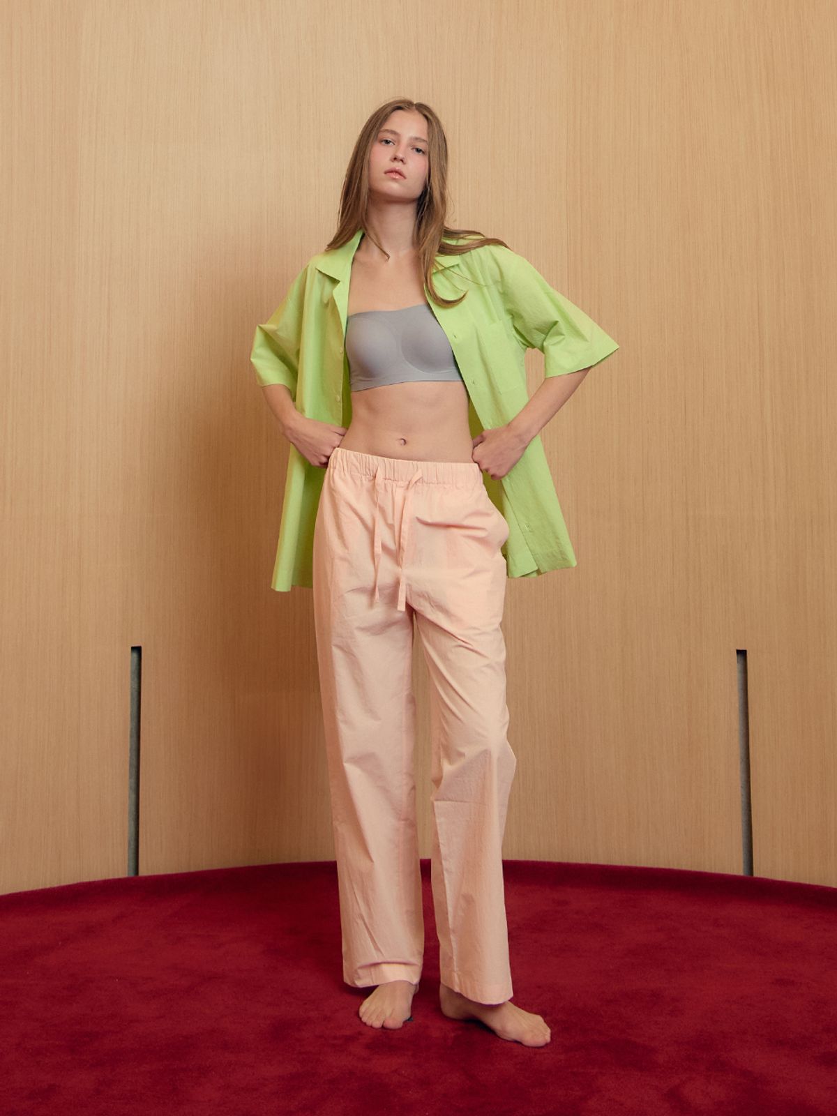퍼즈플리즈(PAUSE PLEASE) [VERISH] Cotton Pajamas and Underware for Woman (Lime/Coral)