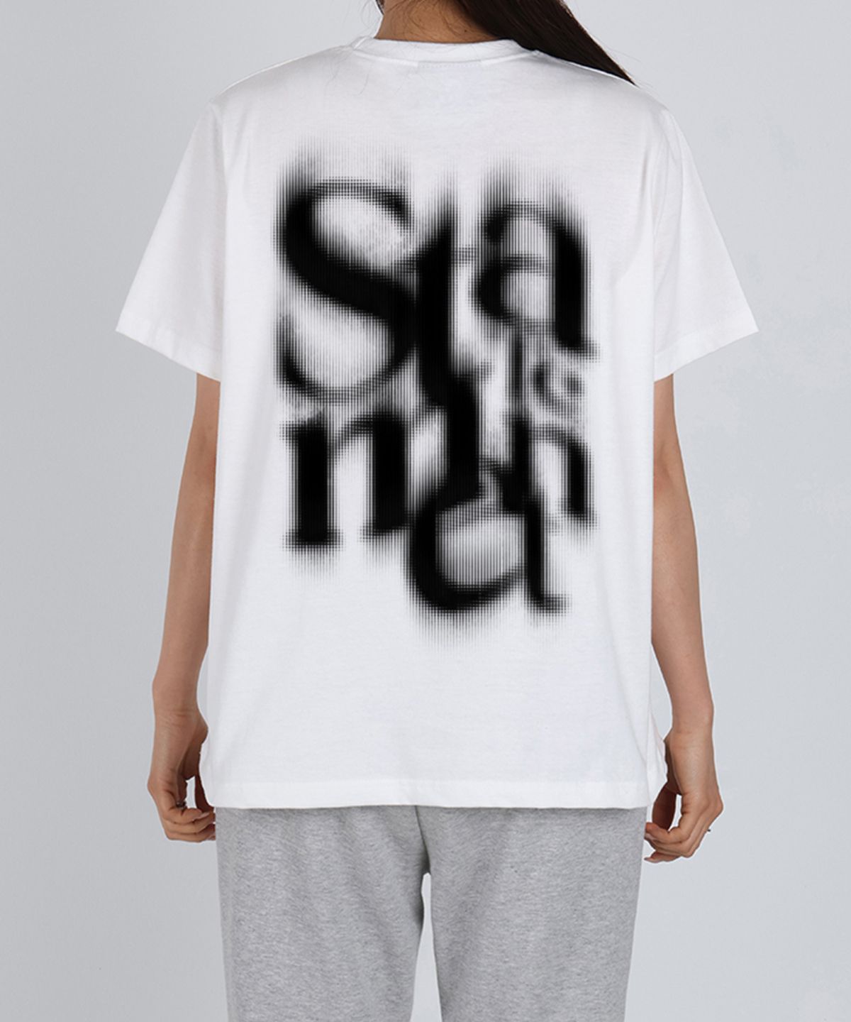 포더핏(FOR THE FIT) [기획]프린팅 크롭 반팔 티셔츠 W TAG SWIPE_화이트