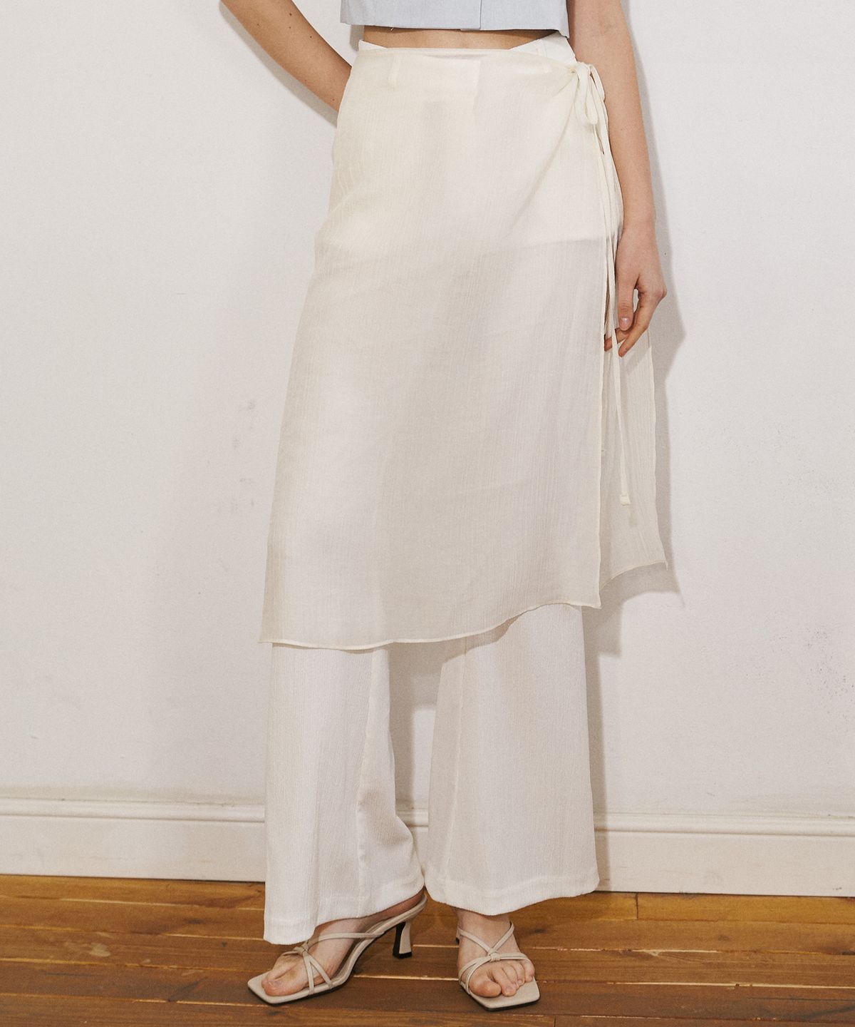 플로브(FLOVE) SHEERING WRAP SKIRT (IV)