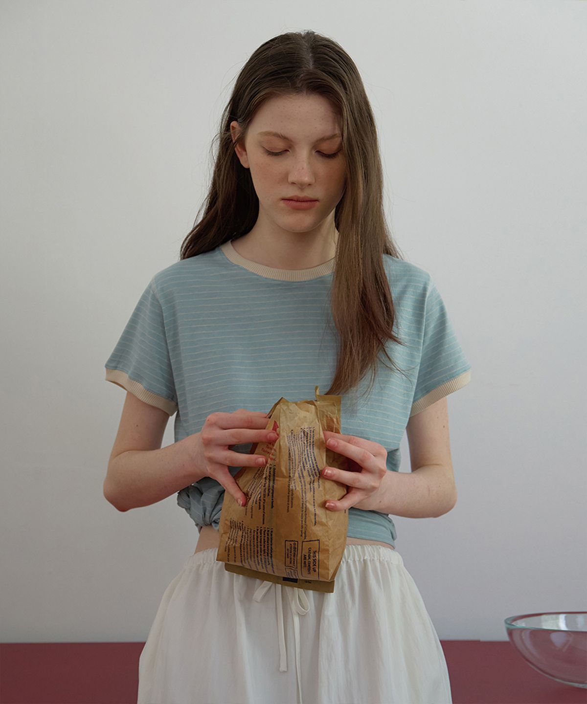 벗튼(BUT'TON) [4차]Stripe Stitch T-Shirts (Mint)