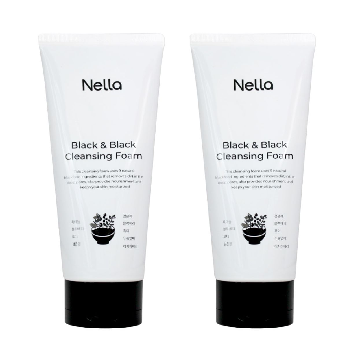 넬라(NELLA) 블랙앤블랙  클렌징폼 150g *2