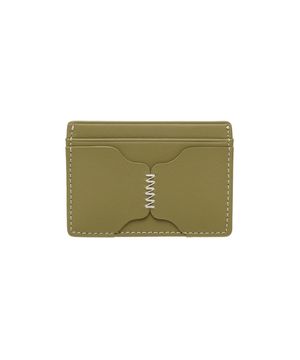 론즈 스티치 소가죽 카드지갑 올리브