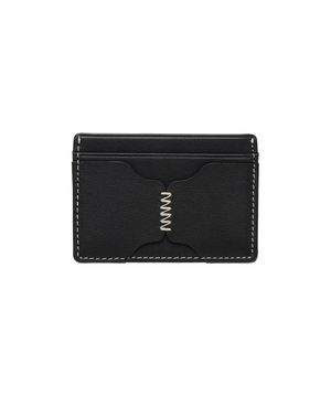 론즈 스티치 소가죽 카드지갑 블랙