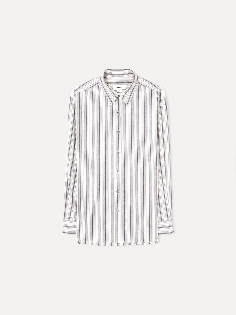 Boen oversized shirt grainy stripe
