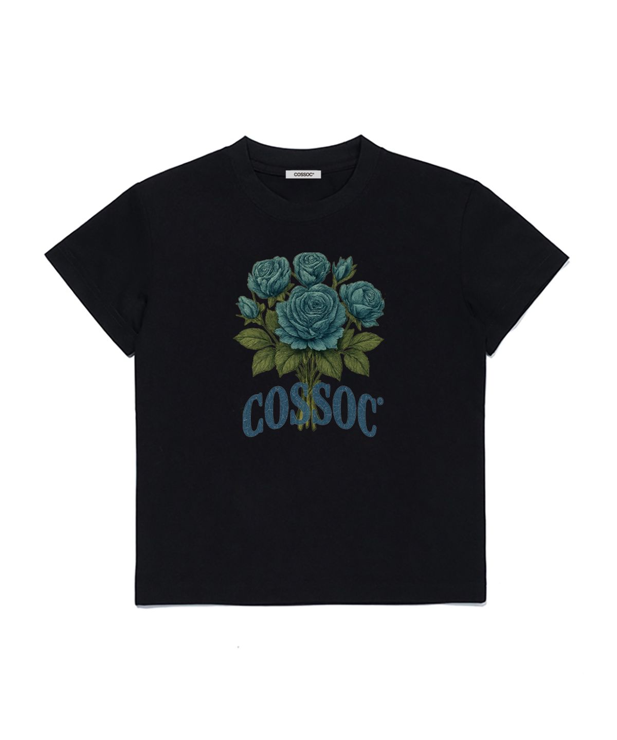 코소(COSO) (w)부케 크롭 티셔츠 (BLACK)