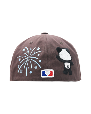PANDA EMBROIDERY CAP (BROWN)