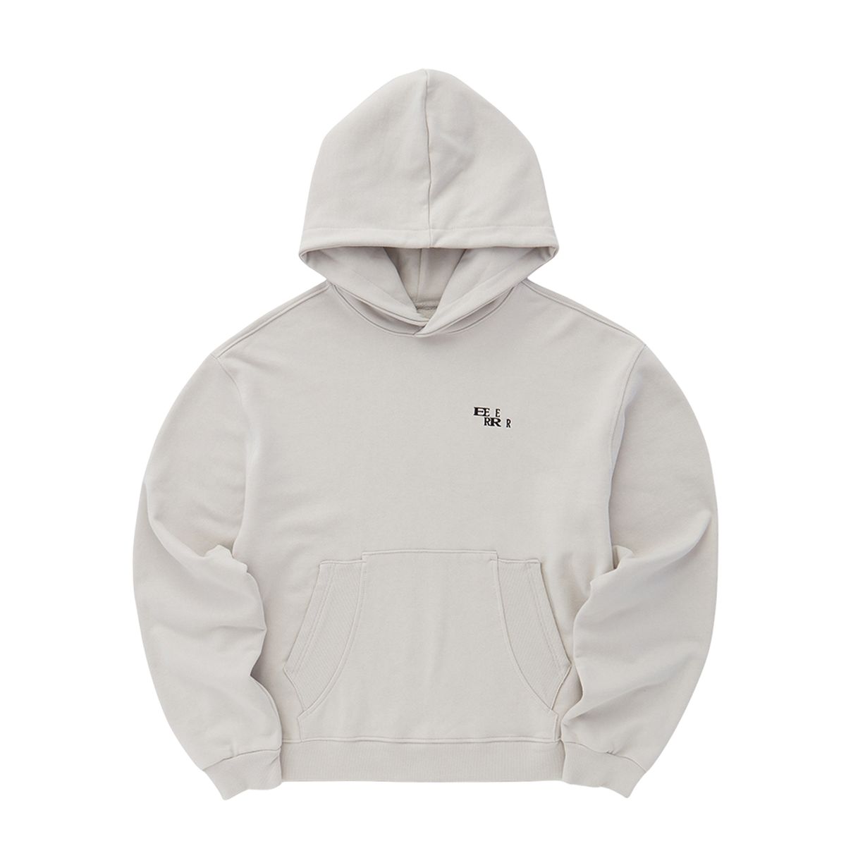 이이이알알알(EEERRR) Basic Logo Needlework Hoodie Gray