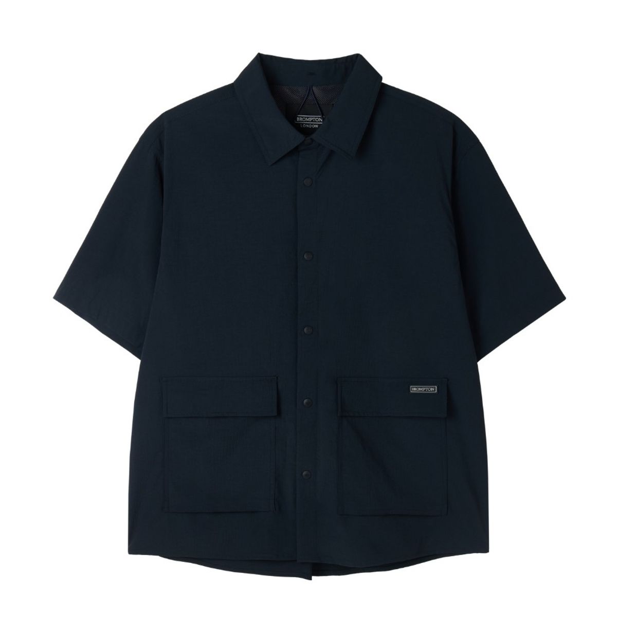 브롬톤 런던(BROMPTON LONDON) AIRO SEERSUCKER HALF SLEEVE SHACKET - NAVY (P252MJK188)