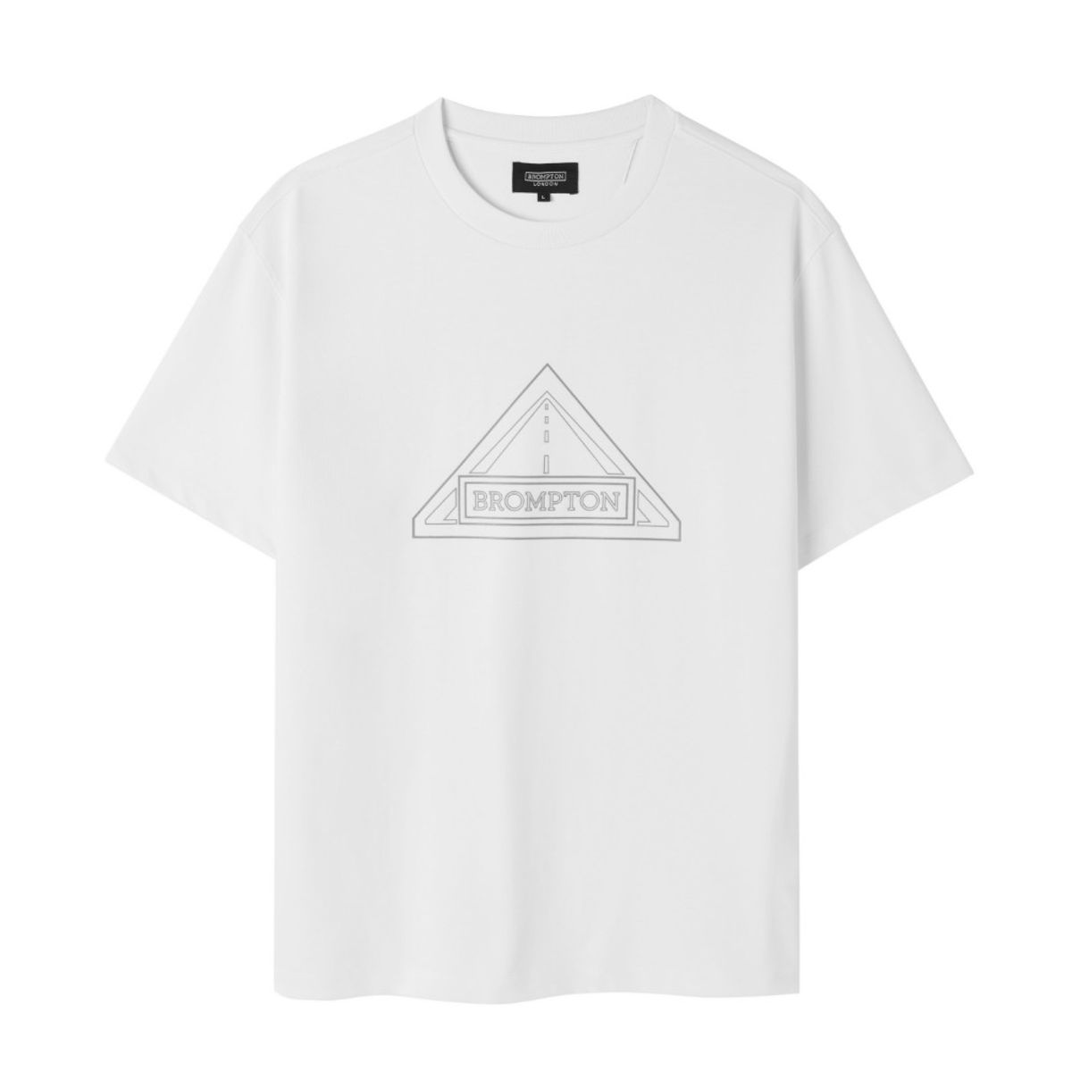 브롬톤 런던(BROMPTON LONDON) REFLECTIVE HALF SLEEVE T-SHIRT - O/WHITE (P252MTS134)
