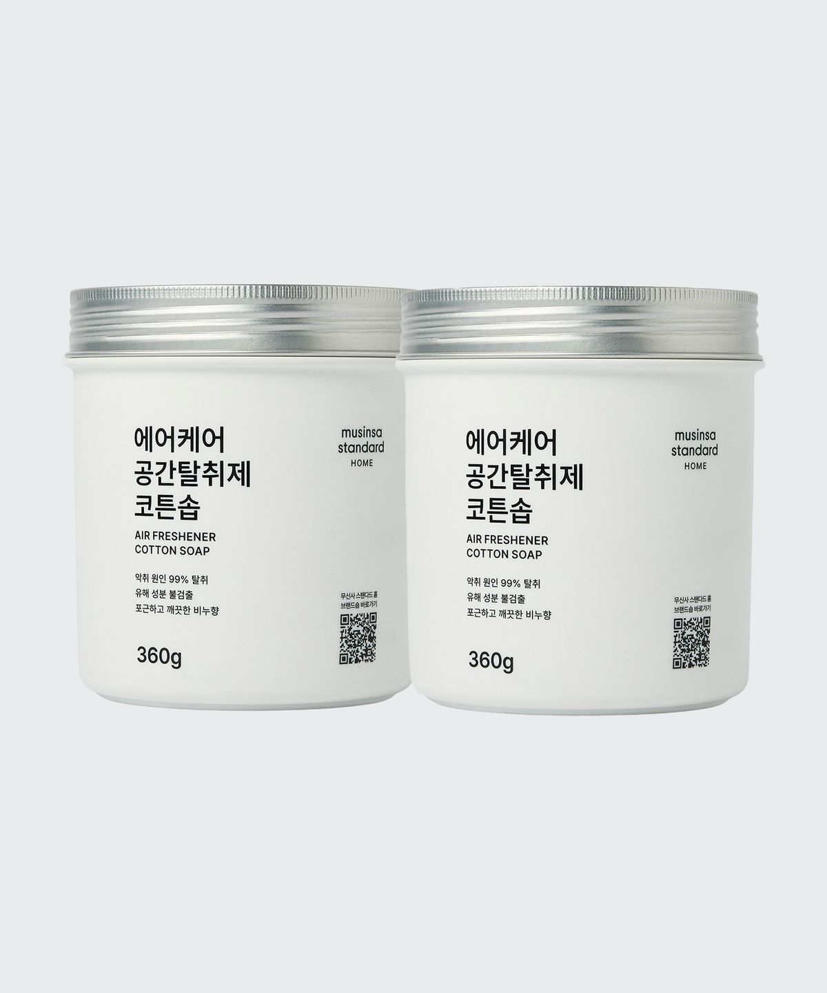 무신사 스탠다드 홈 & 프로덕트(MUSINSA STANDARD HOME & PRODUCTS) 에어케어 공간탈취제 360g [코튼솝] 2팩
