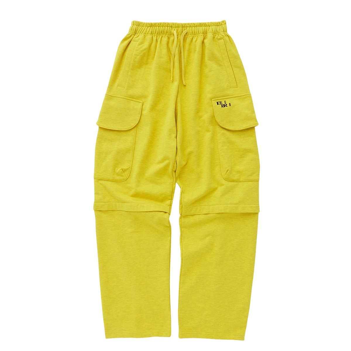 이이이알알알(EEERRR) Back Point Shirring Cargo Sweat Pants Melange Yellow