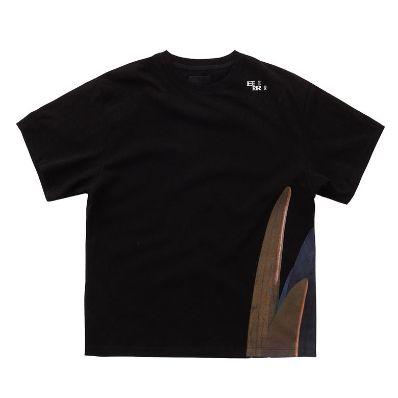 Side Surfboard Artwork T-shirt Black