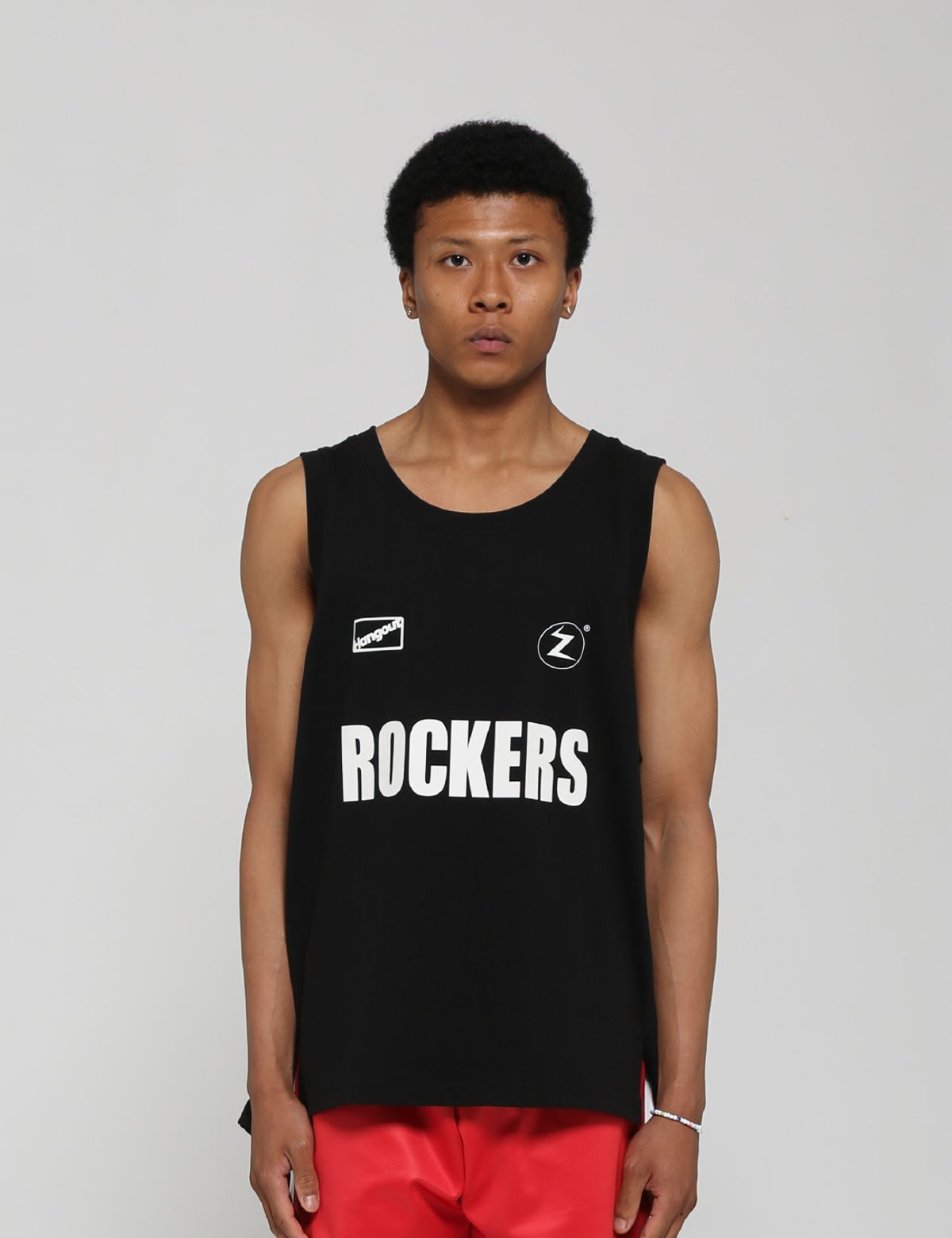 쿤타치(KUNTACH) x HANGOUT reflective sleeveless (black)