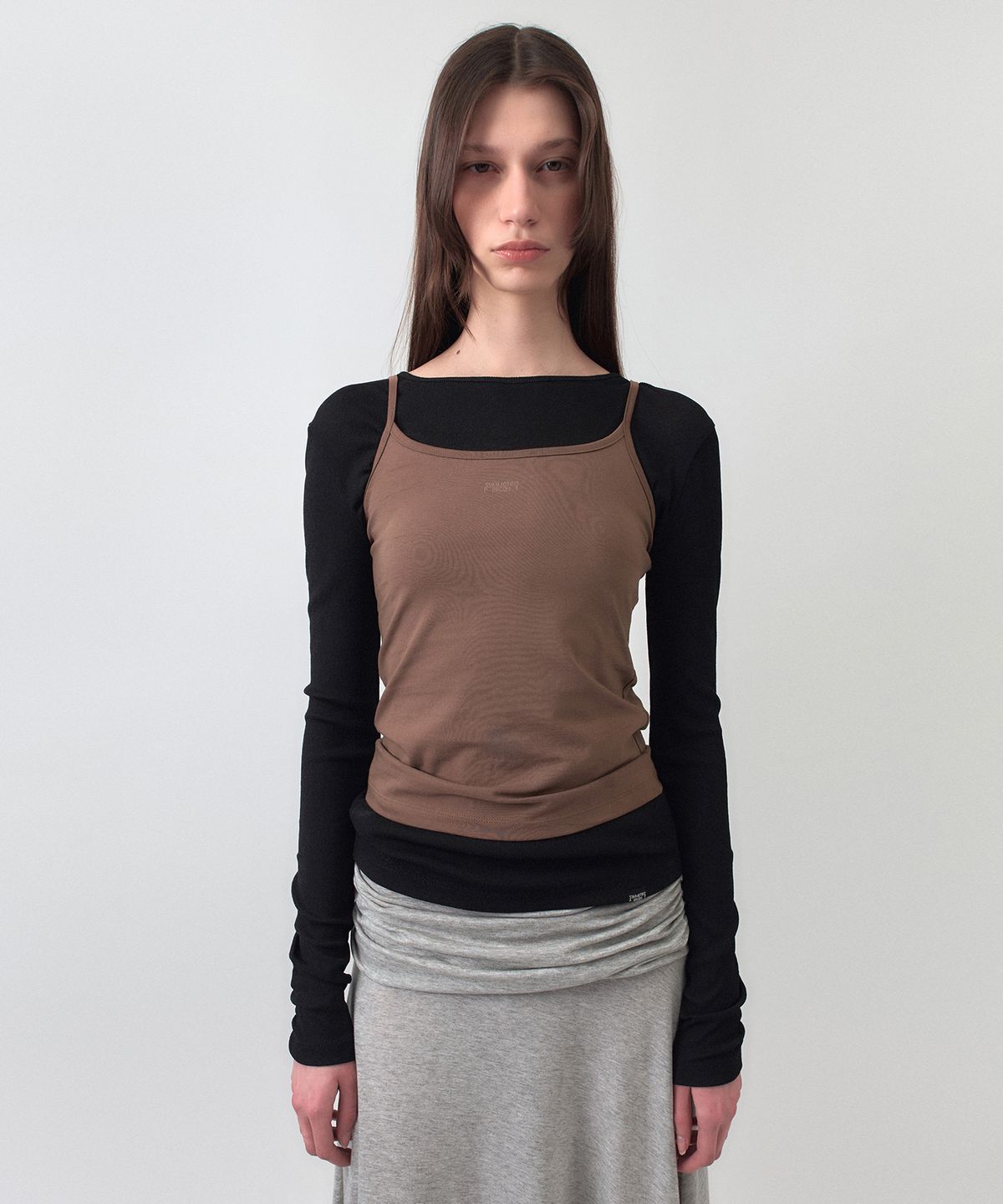 시메트릭 퍼센트(SYMMETRICPERCENT) Ballet Tank Top / Brown