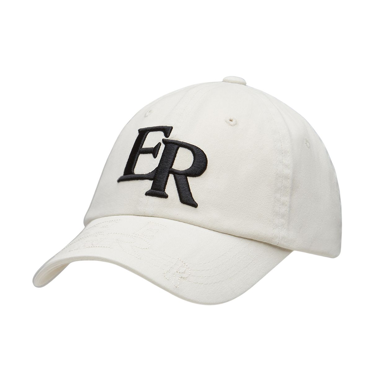 이이이알알알(EEERRR) Visor Stitch Point Ball Cap Ivory