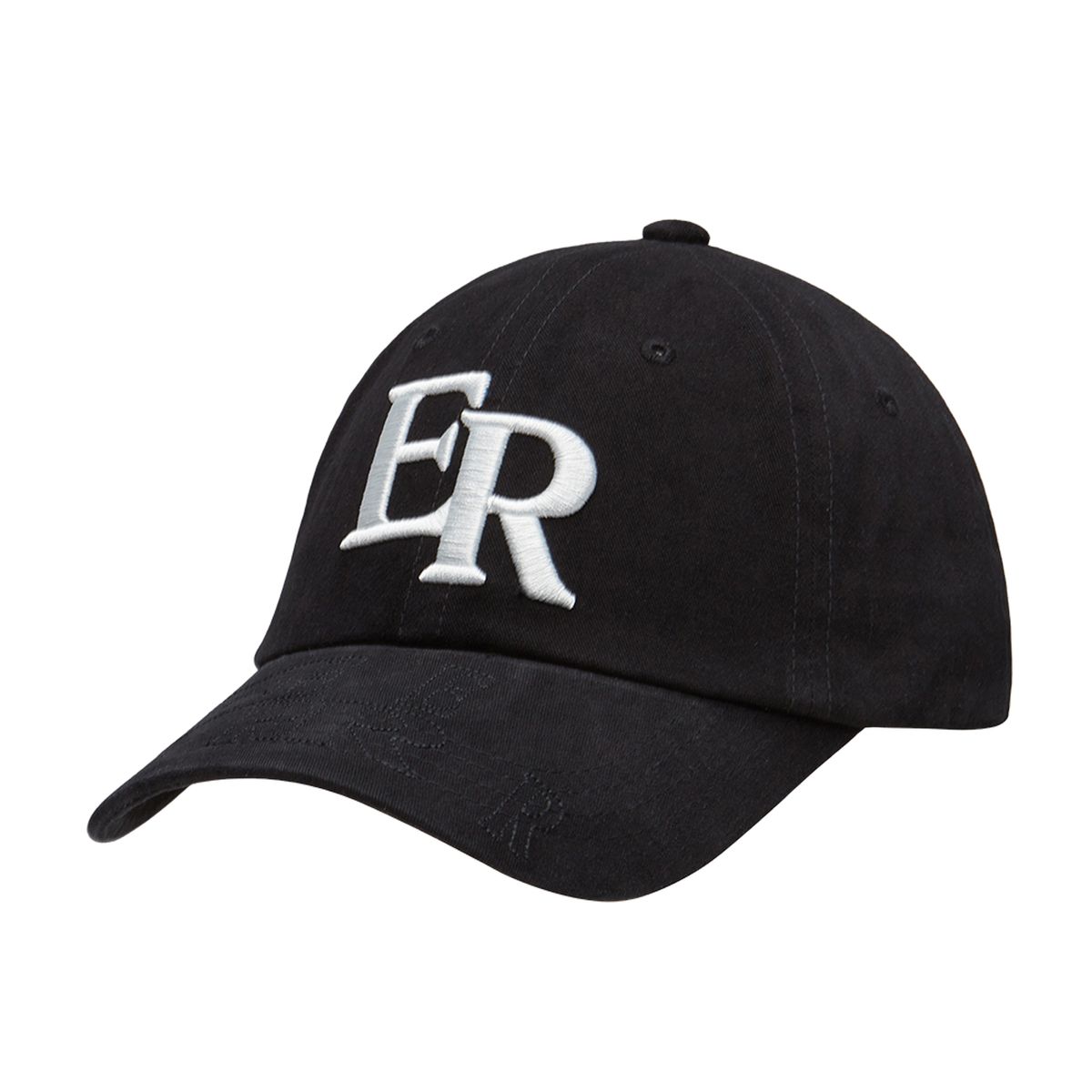 이이이알알알(EEERRR) Visior Stitch Point Ball Cap Black