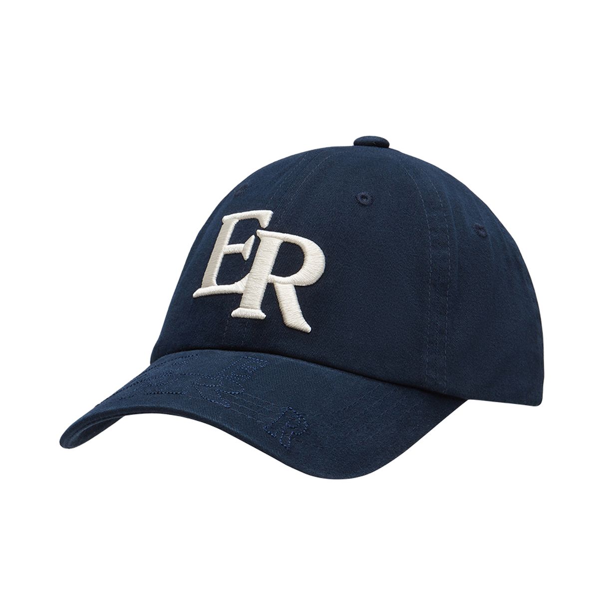 이이이알알알(EEERRR) Visor Stitch Point Ball Cap Navy