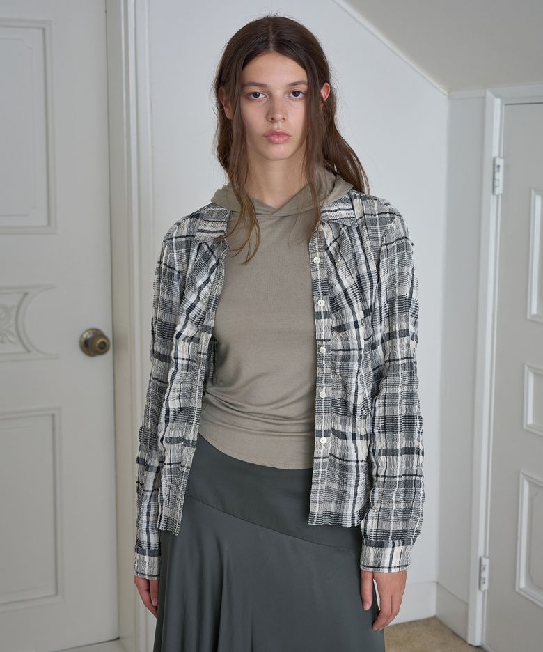 Crinkle Check Shirt / Yellow