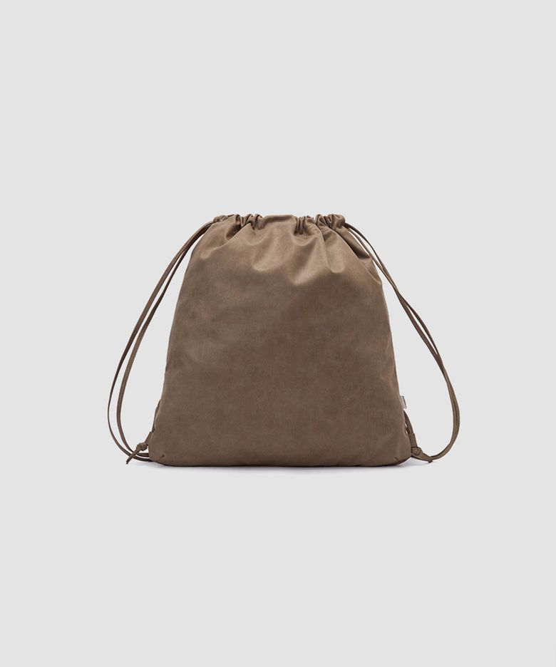 Faux-leather String Bag / Brown