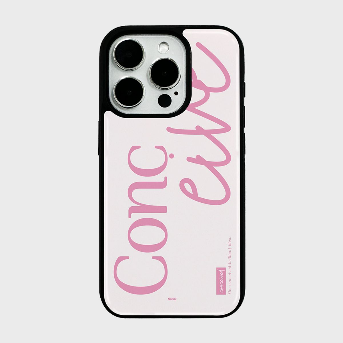 코쿼드(COQUAD) 9C9C 컬러 레터 파스텔 핑크 에폭시 케이스_컨시브파스텔핑크
