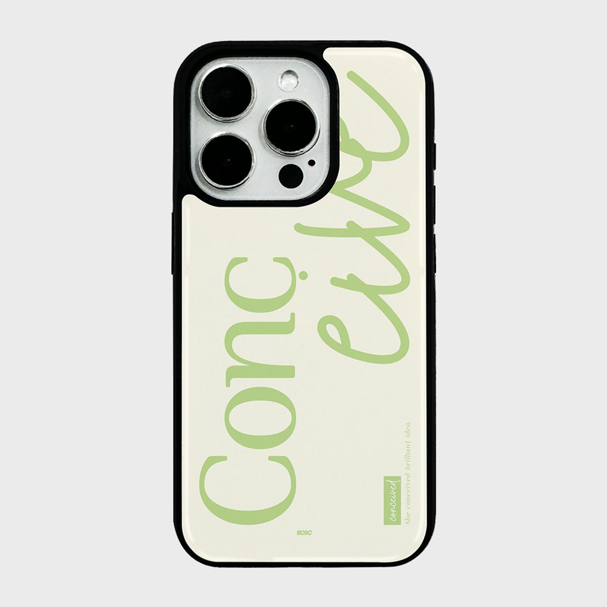 코쿼드(COQUAD) 9C9C 컬러 레터 파스텔 그린 에폭시 케이스_컨시브파스텔그린
