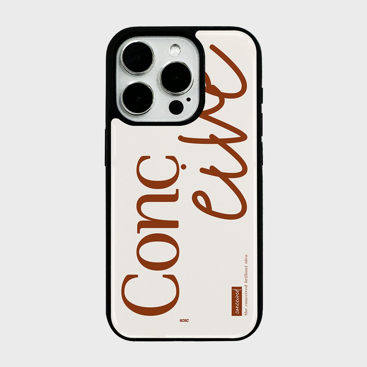 코쿼드(COQUAD) 9C9C 컬러 레터 브라운 에폭시 케이스_컨시브브라운