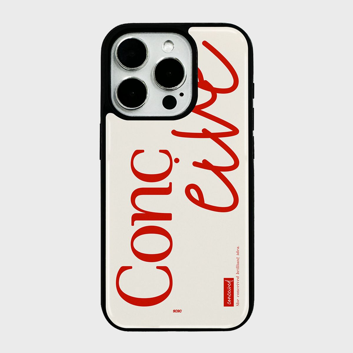 코쿼드(COQUAD) 9C9C 컬러 레터 레드 에폭시 케이스_컨시브레드