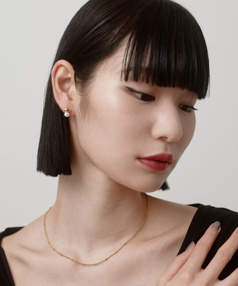 빈 펄 피어스 Beans Pearl Pierce[Stainless] / Gold