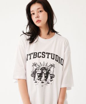 트리플 서프 펭귄 티셔츠 (화이트)