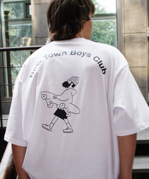 뉴타운 스케이트 보더 반팔티 (화이트)