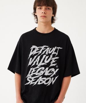 트렌디 와일드 CRACK 레터링 반팔티 (블랙)