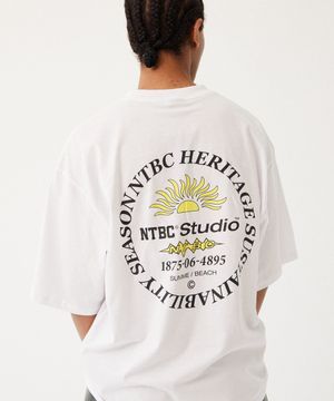 선셋 CIRCLE 로고 반팔티 (화이트)