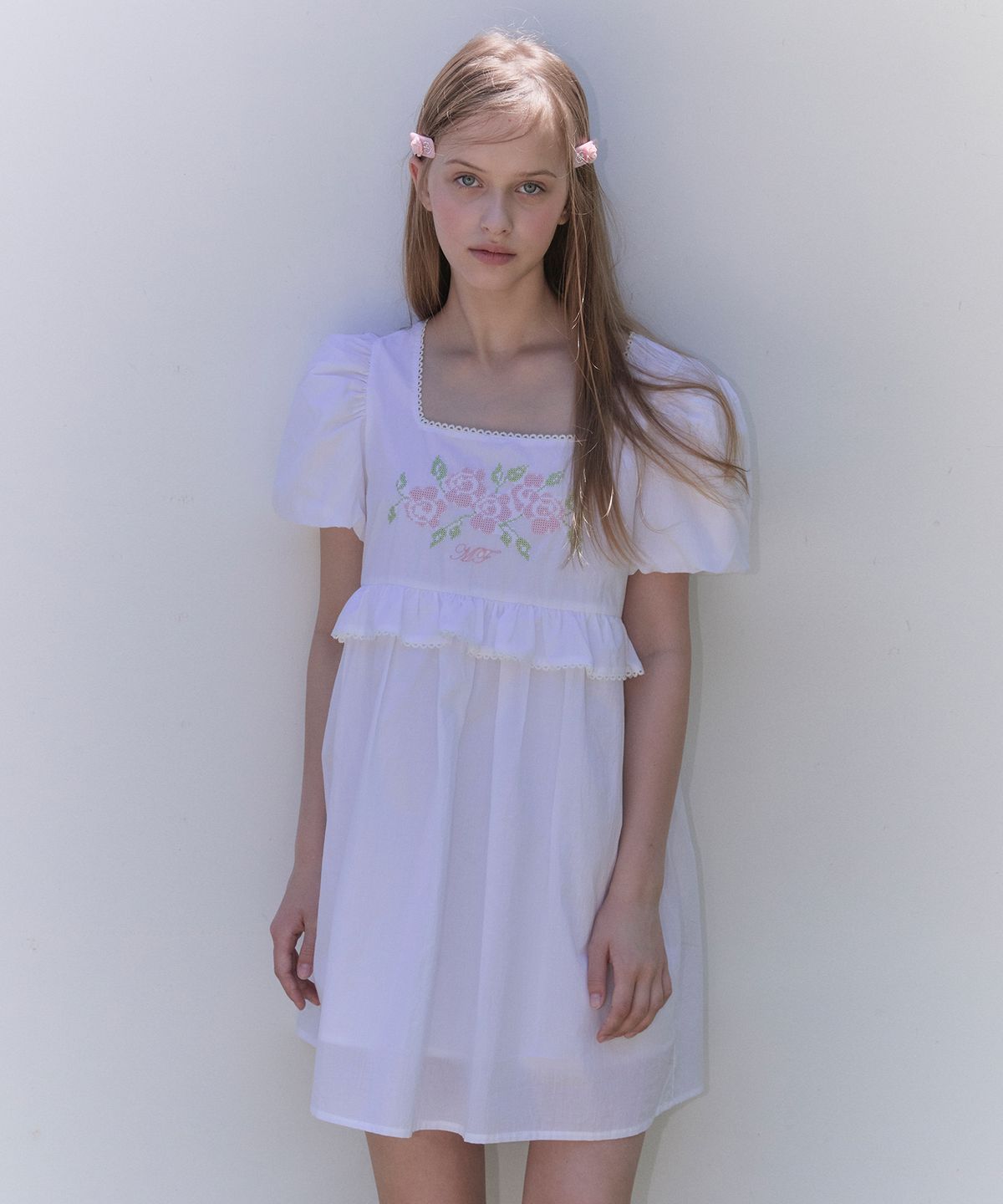 마가린핑거스(MARGARIN FINGERS) ROSE BABYDOLL ONE PIECE (WHITE)