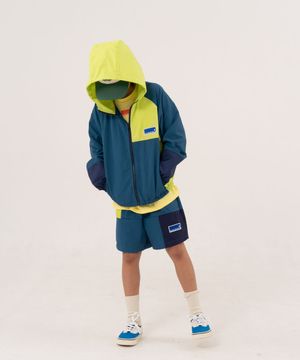쿨 컬러 블록 윈드브레이커+쇼츠