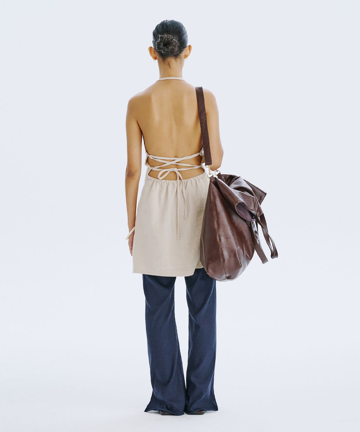 분더캄머(WNDERKAMMER) Strap Mini Dress_Beige