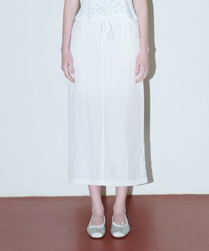 Linen H-line String Skirt Ivory