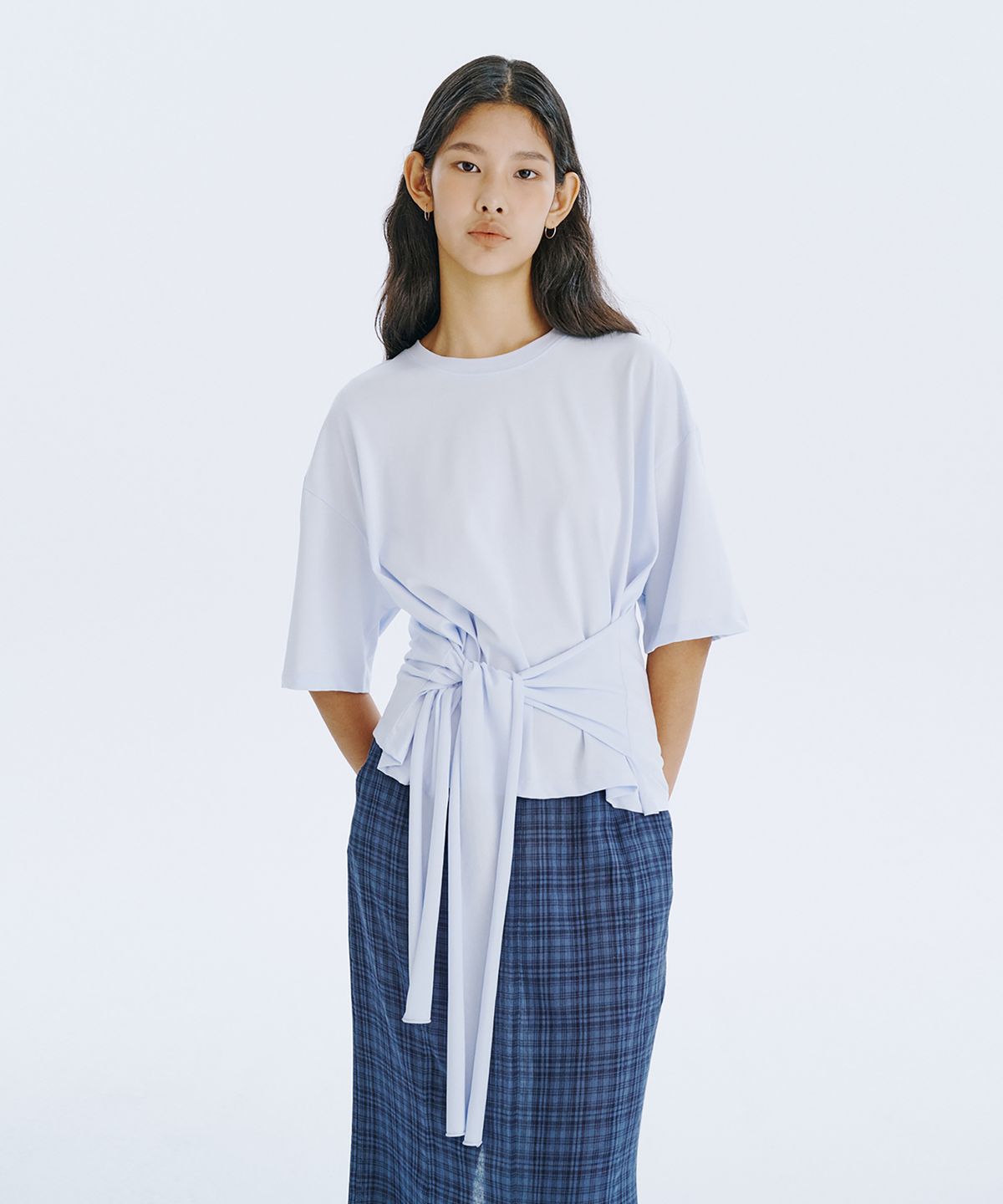 분더캄머(WNDERKAMMER) Waist Tied T_Light Blue