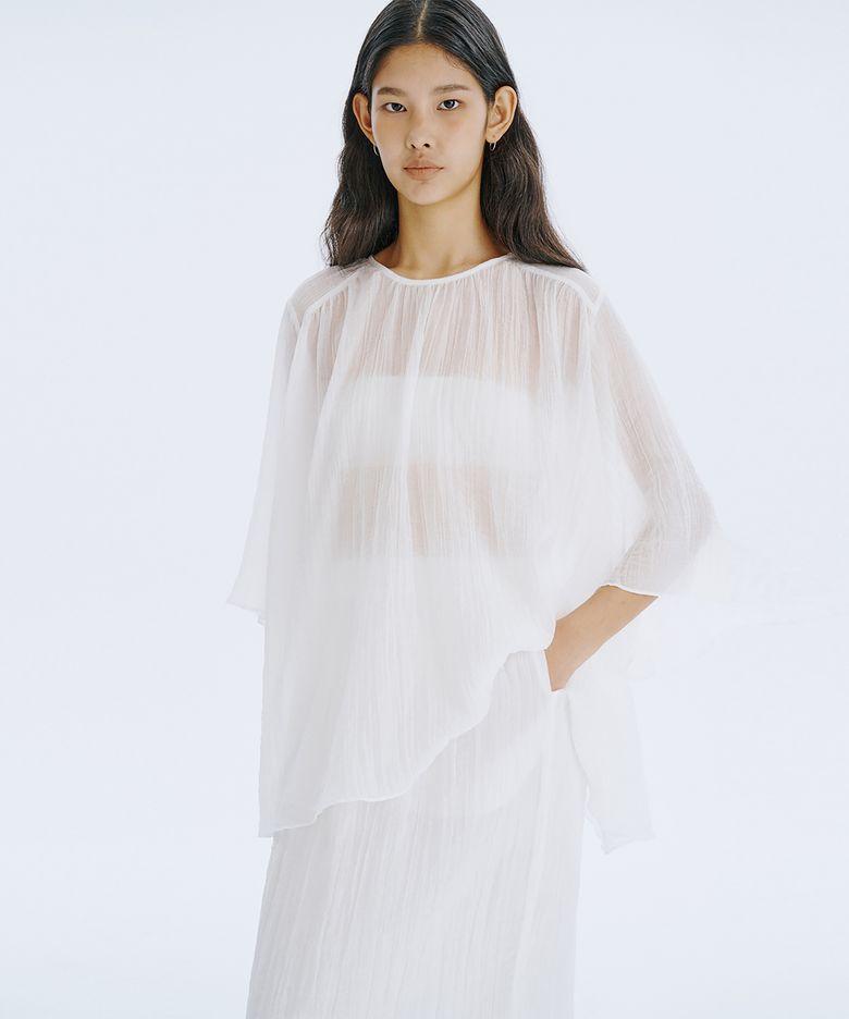 Plisse Blouse_White