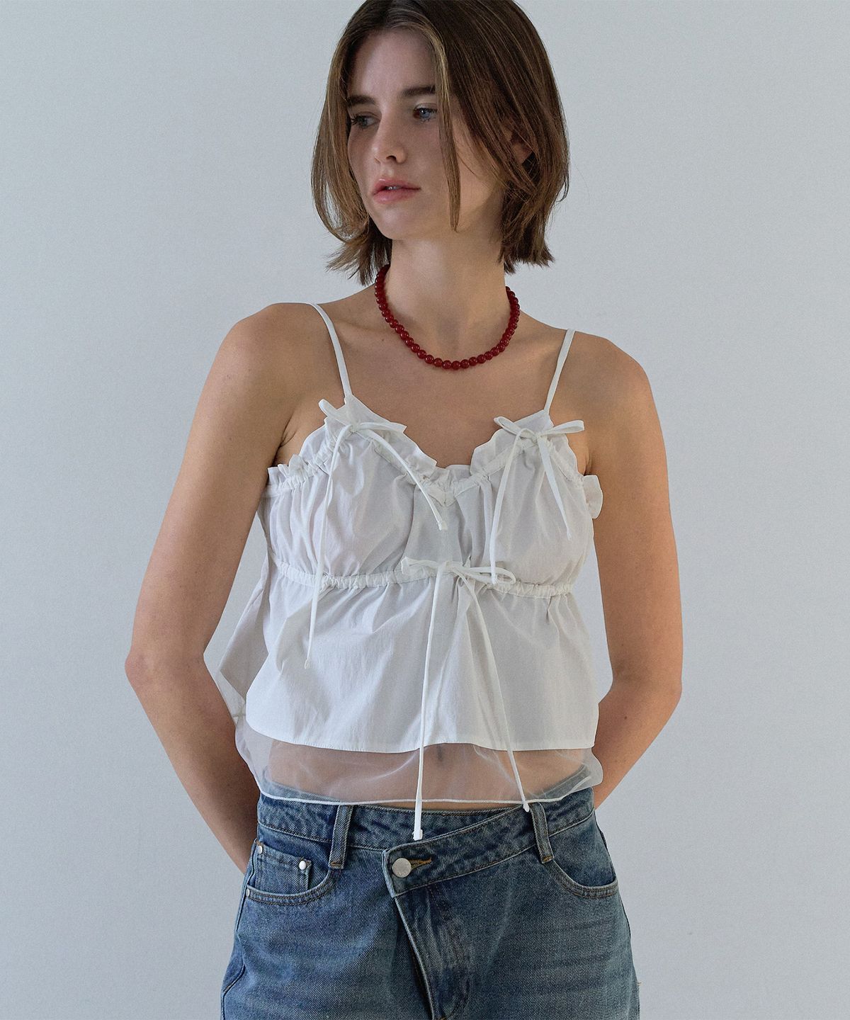하우스 오브 폰드(HOUSE OF POND) Sheer Layering Bustier_Ivory