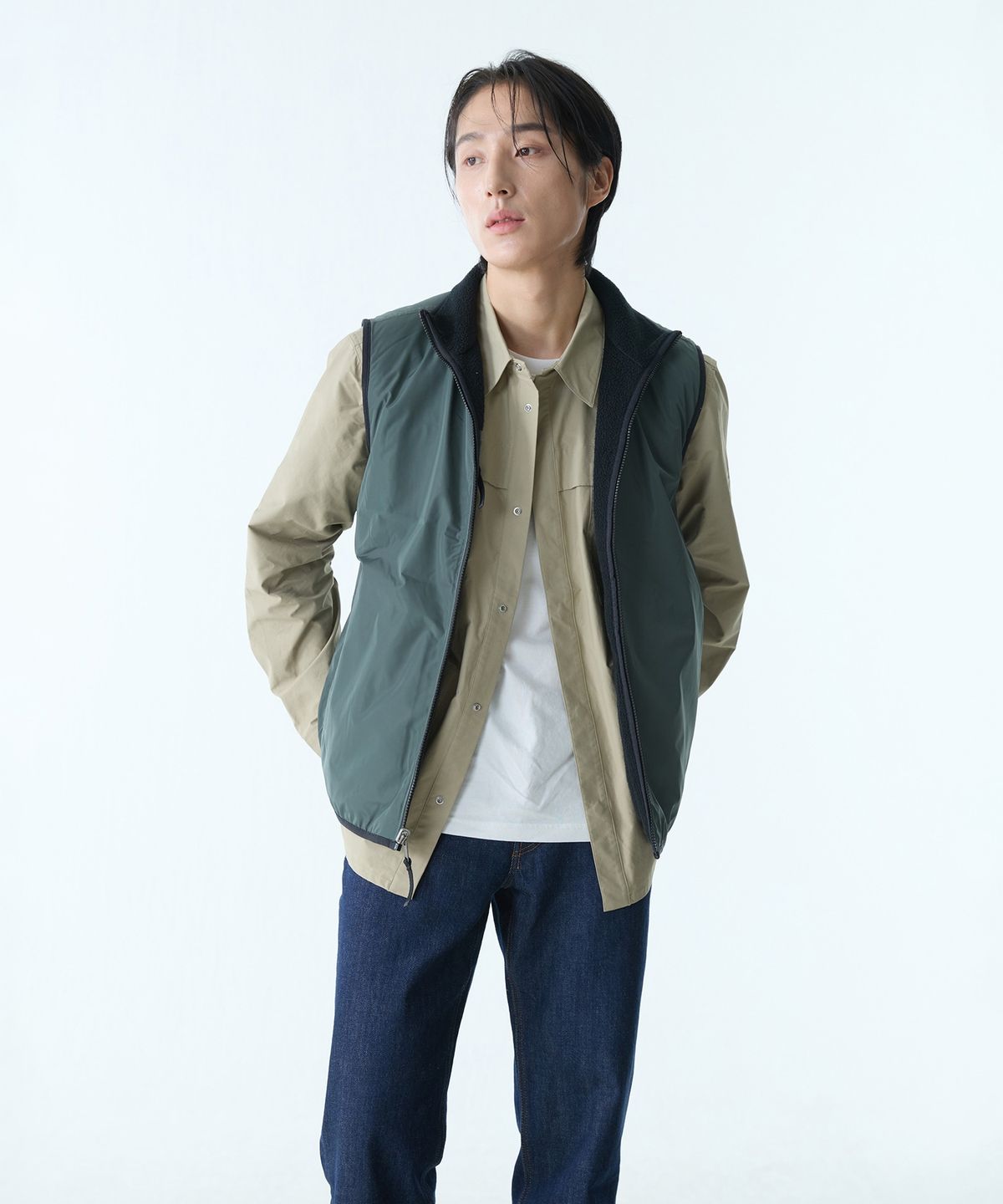 에이글(Aigle) 남성 리버시블 T-KIT 플리스 베스트 AIW24MFLE007NOI