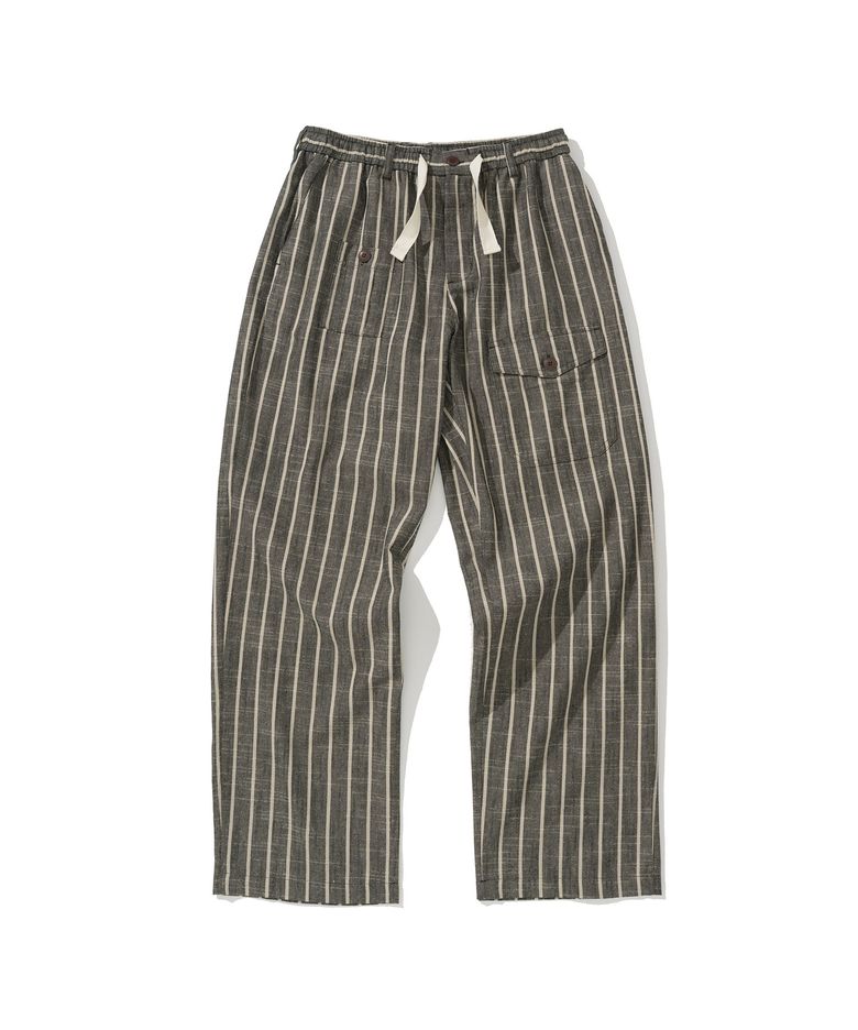 stripe resort pants black