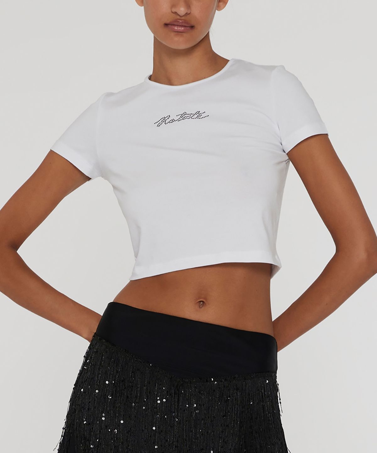 로테이트(ROTATE) (W) 크롭 티셔츠 브라이트 화이트 CROPPED T-SHIRT BRIGHT WHITE