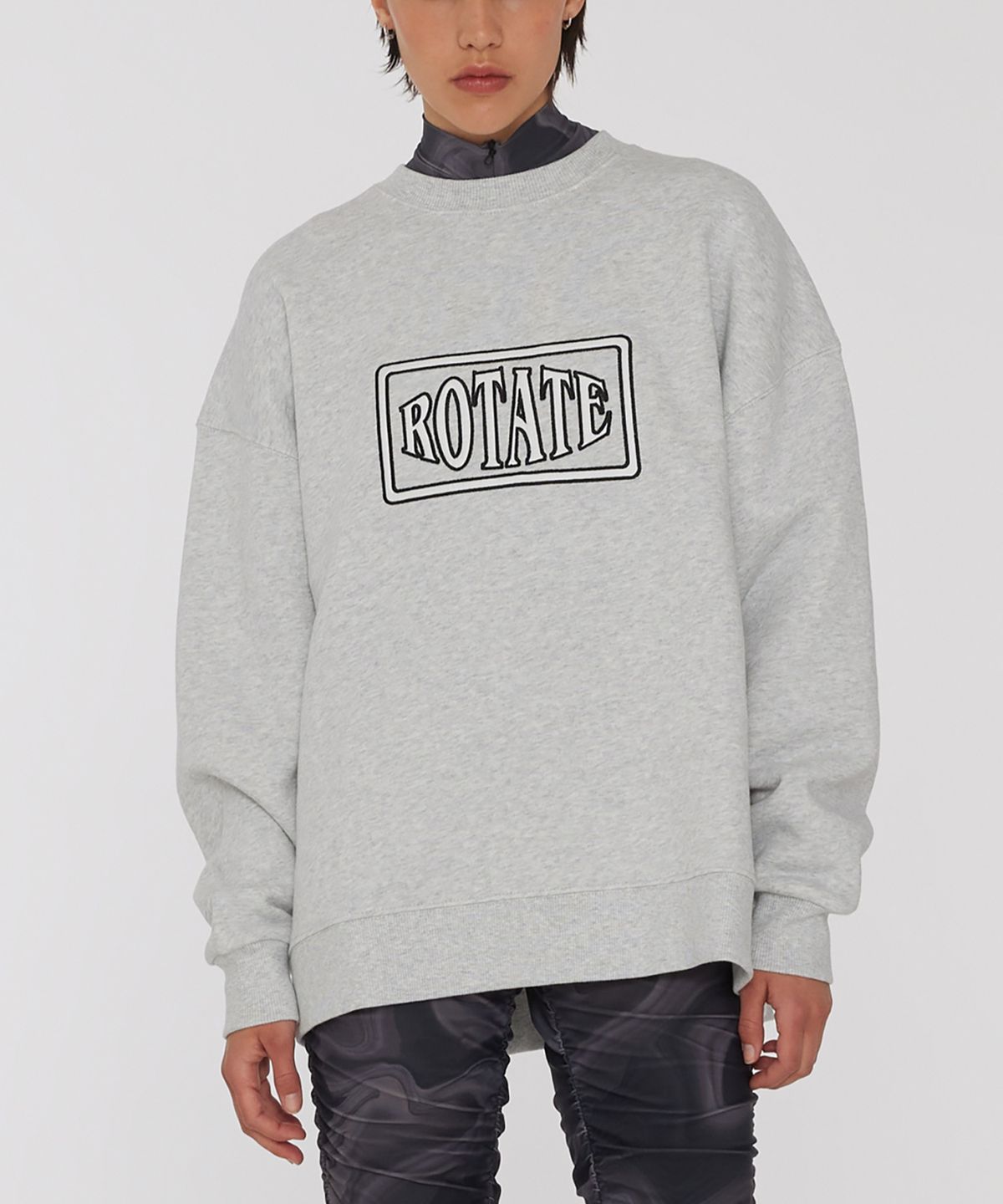 로테이트(ROTATE) (W) 크루넥 스웨트셔츠 멜란지 그레이 CREWNECK SWEAT LIGHT GREY MELANGE