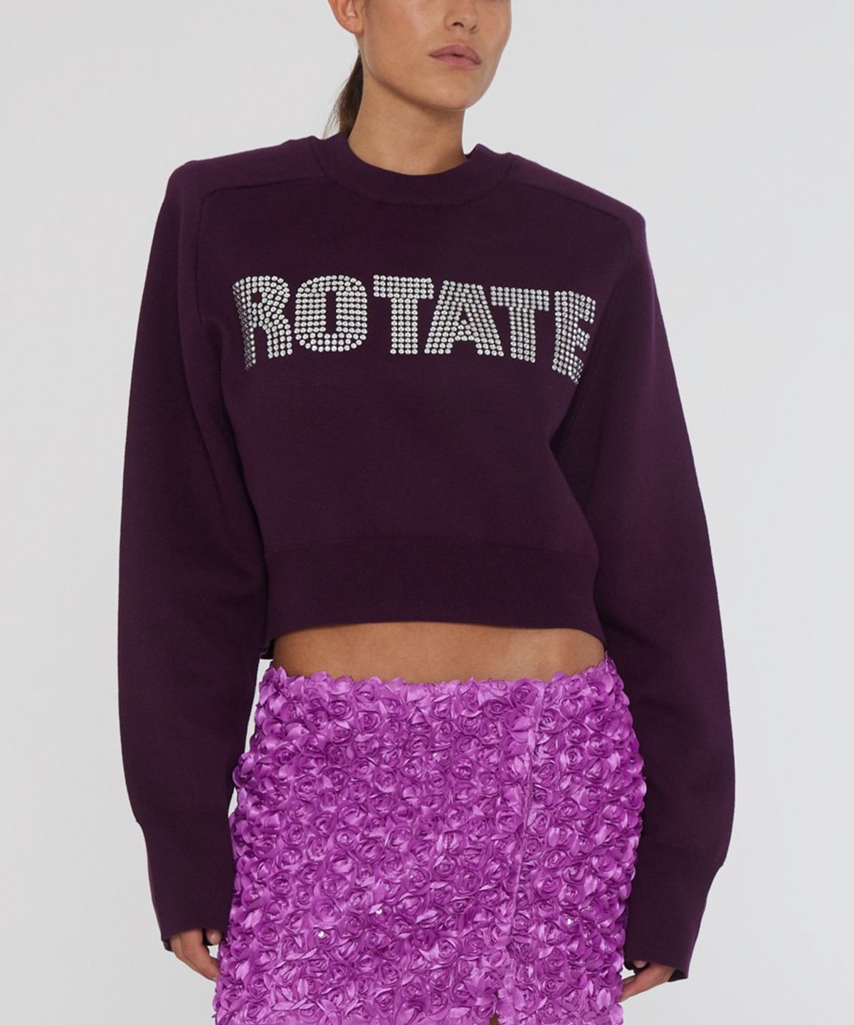 로테이트(ROTATE) (W) 펌 니트 크롭 점퍼 피클 비트 FIRM KNIT CROPPED JUMPER PICKLED BEET