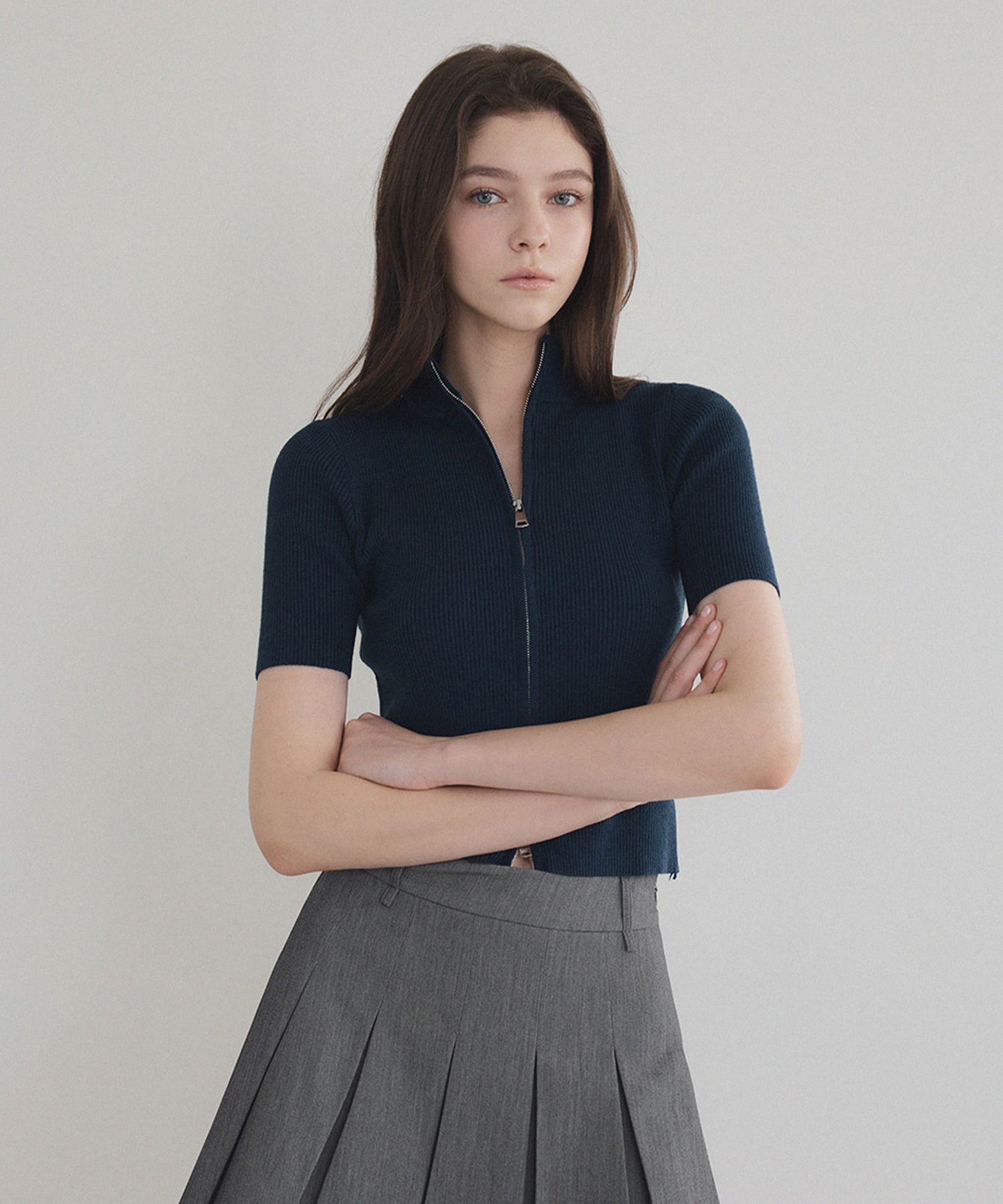 MUSINSA TWEE Tonb Two Way Zipper Knit Zip-up - Main Image