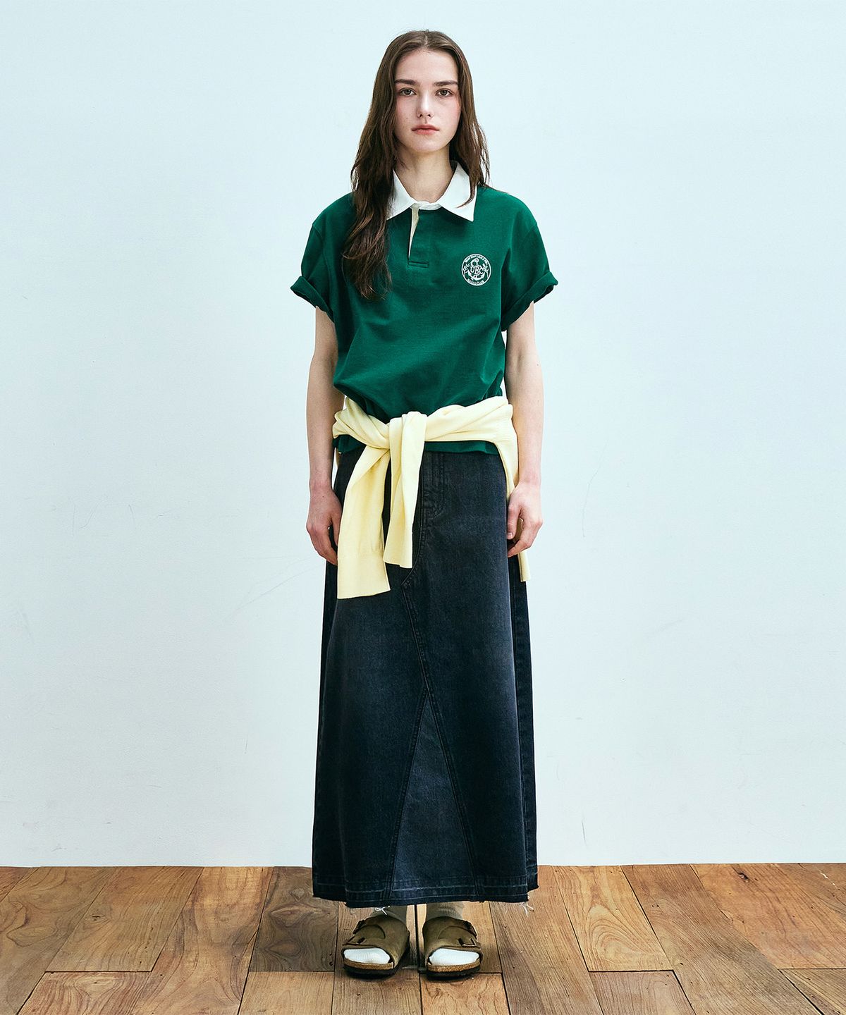 유니폼브릿지(UNIFORM BRIDGE) rugby s/s tee(womens) green