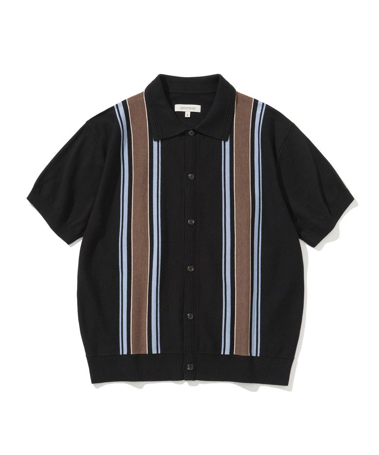 collar s/s knit cardigan black
