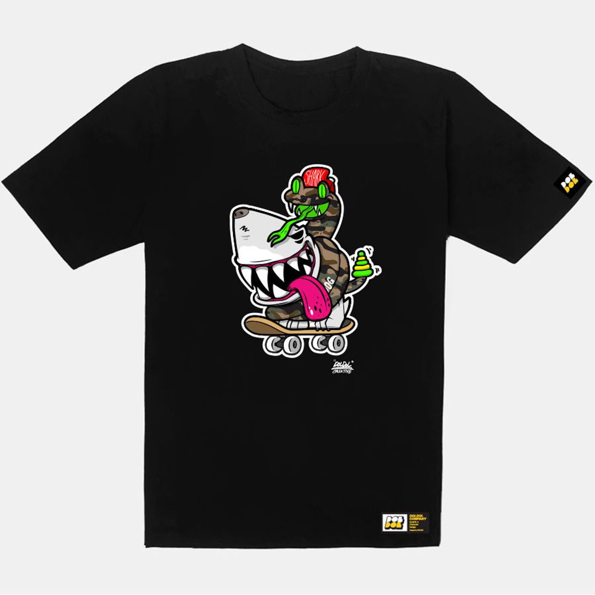 돌돌(DOLDOL) SHARK DOG_tshirts-312 샤크독 그래피티 캐릭터 디자인 티셔츠 반팔티