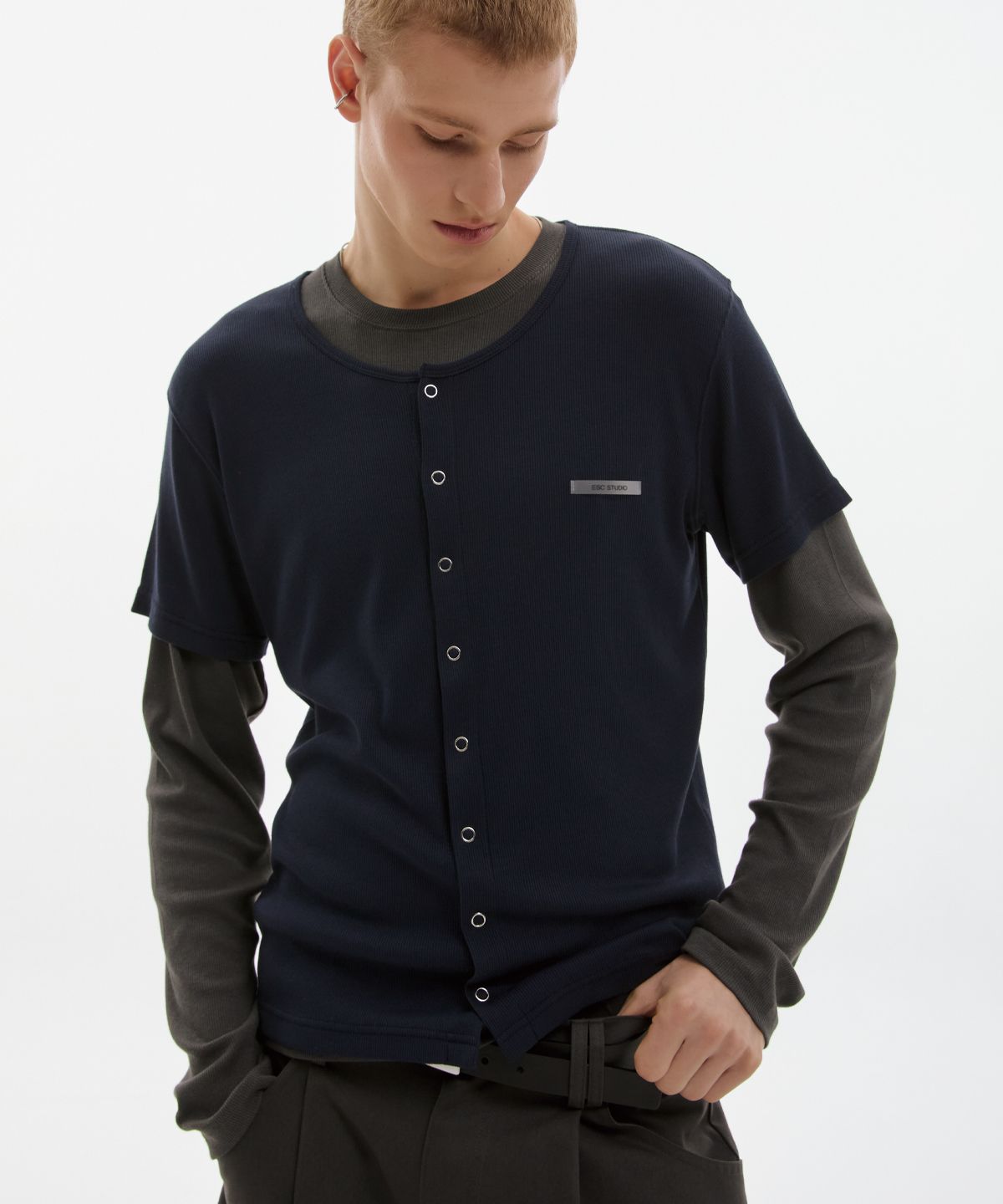 이에스씨 스튜디오(ESC STUDIO) soft double t-shirt (navy)